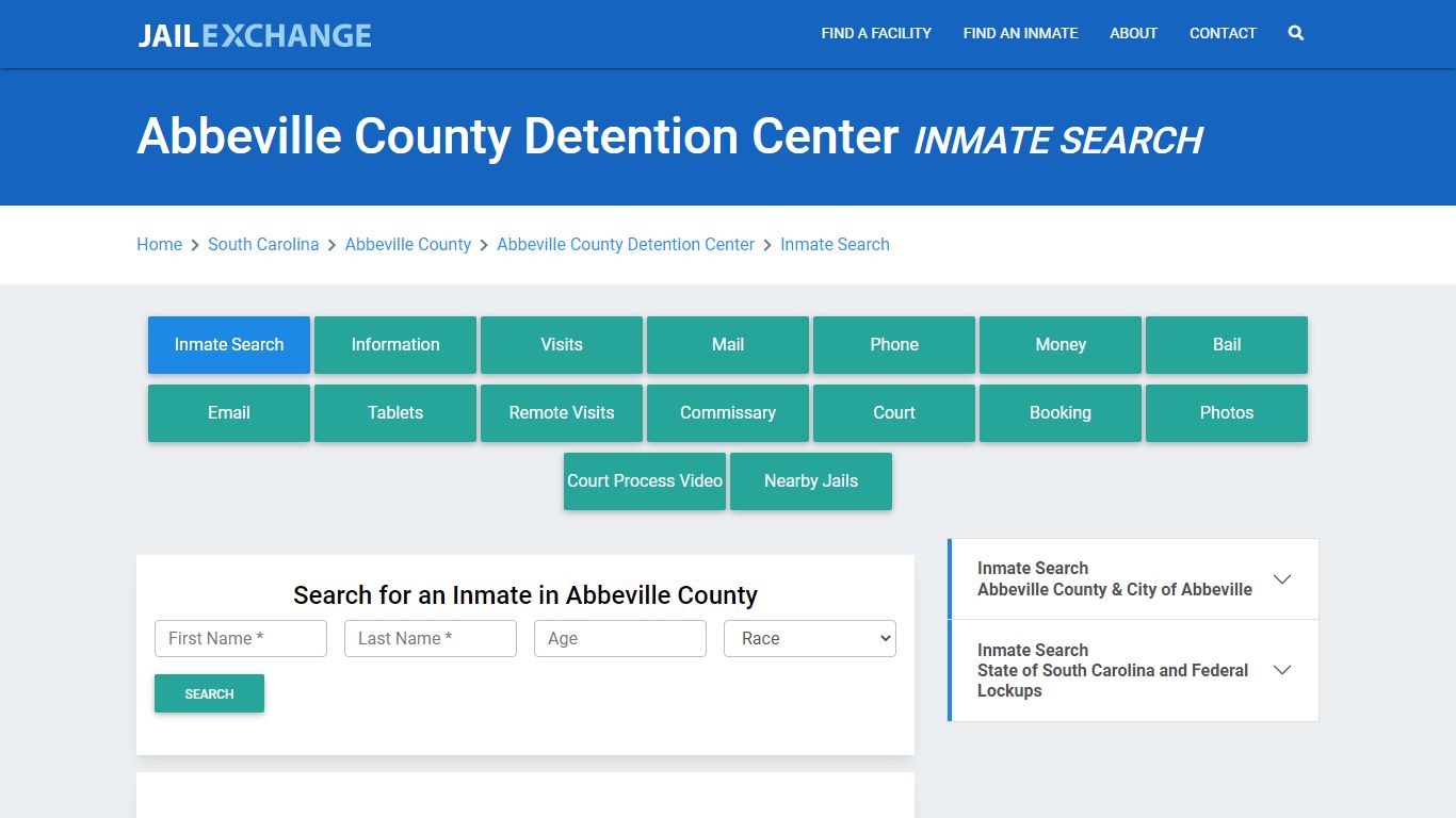 Abbeville County Detention Center Inmate Search - Jail Exchange